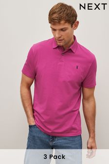 Zielony/Różowy/Niebieski - 3 dżersejowe koszulki polo (D46547) | 220 zł