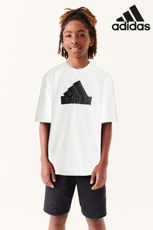adidas White Future Icons Logo Piqué T-Shirt (D46577) | €32