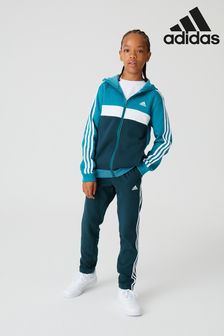 adidas Blue Sportswear Tiberio 3-Stripes Colorblock Fleece Tracksuit Kids (D46591) | BGN 144