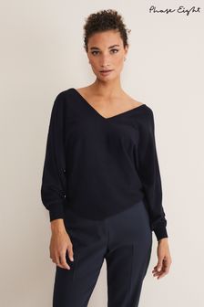 Phase Eight Blue Ariana Ring Detail Knit Jumper (D47209) | €47.50