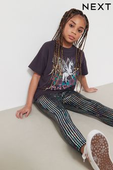 Silver Holographic Sparkle Sequin Leggings (3-16yrs) (D47310) | 13 € - 18 €