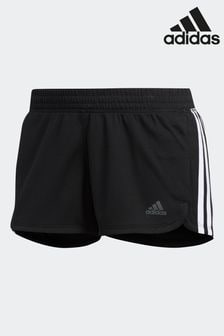 adidas Black/White Performance Training Pacer 3-Stripes Knit Shorts (D47355) | €15