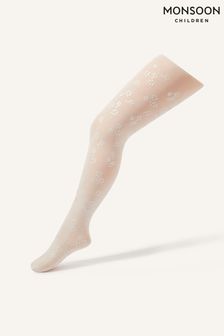 Hlačne nogavice naravne barve s cvetličnim potiskom Monsoon Perlato (D47471) | €10 - €11