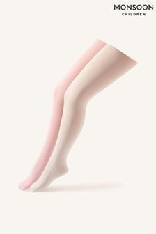 komplet 2 enobarvnih hlačnih nogavic iz najlona Monsoon (D47477) | €13 - €14