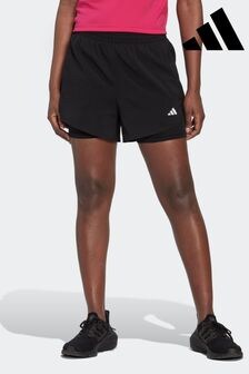 adidas Black Aeroready Minimal 2-in-1 Shorts (D47486) | $57