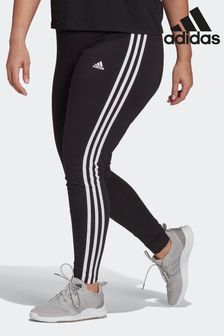 adidas Black/White Curve 3-Stripe Leggings (D47488) | AED155