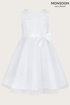Monsoon Freya Scuba Lace Communion White Dress (D47650) | €34 - €41.50