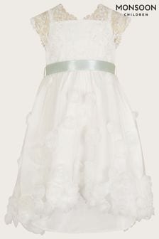 Monsoon Natural Margot Lace 3D Roses Dress (D47654) | €89 - €103