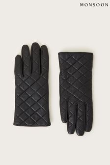 Monsoon Black Quilted Leather Gloves (D47725) | 44 €