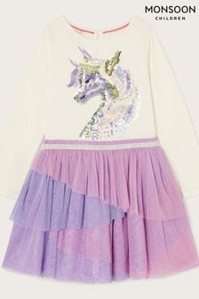 Monsoon Purple Disco Unicorn Dress (D47827) | €50 - €56
