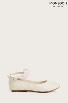 Monsoon Natural Contrast Ankle Corsage Ballerina Flats (D47850) | €15 - €17