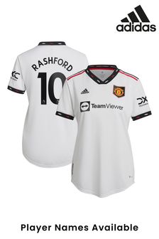 adidas White Manchester United Away Authentic Shirt 2022-23 Womens