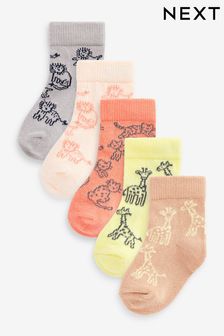 Bright Animals Baby Socks 5 Pack (0mths-2yrs) (D47982) | NT$240