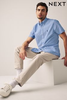 Light Blue Slim Fit Short Sleeve Oxford Shirt (D48113) | BGN 60