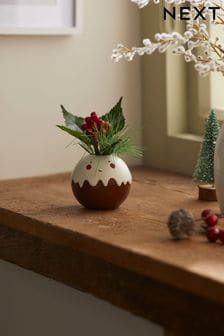 Red/Green Artificial Christmas Pudding Floral (D48493) | €12