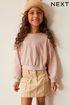 Pink Boxy Long Sleeve Cuffed Sweat Top (3-16yrs) (D48833) | AED20 - AED30