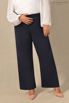 Live Unlimited Blue Curve Palazzo French Crepe Trousers (D49089) | DKK229