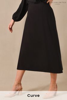 Live Unlimited Black Curve Jersey Midi Skirt (D49090) | $64
