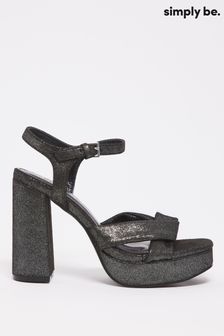Simply Be Black Colourblock Platform Sandals With Extra Wide Fit (D49123) | 51 €