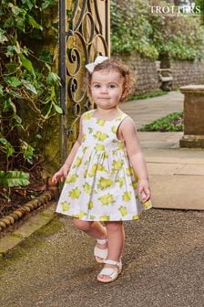 Trotters London Little Yellow Adelina Lemon Cotton Cross Back Dress (D49365) | ₪ 214
