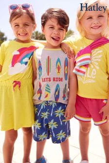 Hatley Yellow Smile Twisted Sleeve T-Shirt (D49567) | DKK112