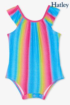 Hatley Baby Jelly Bean Badeanzug mit Rüschen und Regenbogendesign, Pink (D49608) | 17 €