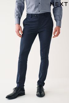 Bright Blue Super Skinny Check Suit Trousers (D49809) | €25