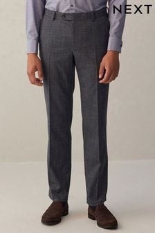 Blue Regular Fit Textured Suit Trousers (D49811) | €30