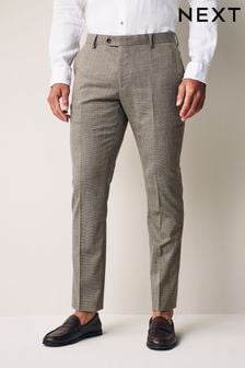Neutral Slim Textured Suit Trousers (D49813) | OMR11