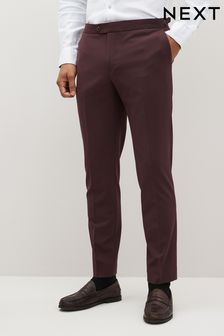 Burgundsko rdeča - Raztegljiva moška obleka Motionflex: hlače (D49829) | €14
