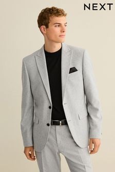 Light Grey Wool Donegal Suit Jacket (D49830) | 567 SAR