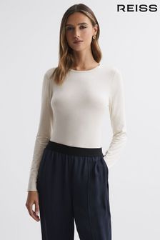 Reiss Ivory Ester Long Sleeve Bodysuit (D49836) | AED418