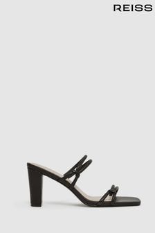 Schwarz - Reiss Emmy Leather Strappy Block Heels (D49986) | 226 €