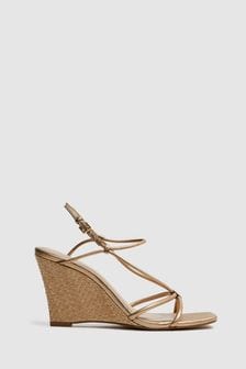 Reiss Bronze Daisey Strappy Wedge Heels (D49989) | SGD 258
