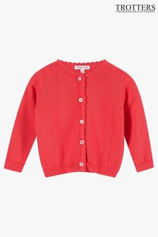 Trotters London Little Red Pretty Scalloped Edge Cotton Cardigan (D50141) | 35 €