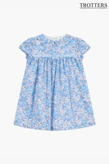 Trotters London Little Liberty Print Blue Betsy Cotton Dress (D50160) | €58