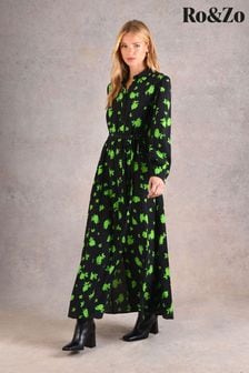 Ro&Zo Green Floral Shirt Dress (D50166) | $147