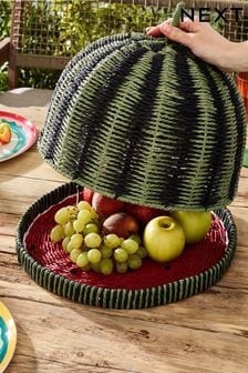 Green Woven Watermelon Food Cover (D50216) | 98 QAR