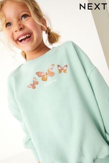 Mint Green Butterfly Oversized Sweatshirt Top (3-16yrs) (D50836) | €8.50 - €12