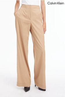 Бежевые мягкие брюки прямого кроя Calvin Klein (D50839) | €118