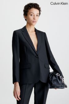 Calvin Klein Essential Blazer in Tailored Fit, Schwarz (D50840) | 234 €