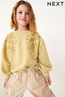 Ochre Yellow Floral Crew Sweatshirt Top (3-16yrs) (D50841) | €8.50 - €12