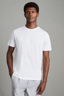 Reiss White Bless Marl Crew Neck T-Shirt (D50928) | 214 SAR
