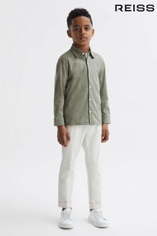 Серовато-зеленый - Хлопковая рубашка на пуговицах Reiss Hendon (D50952) | €40