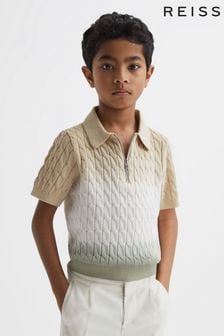 Reiss Sage Micah Junior Ombre Half Zip Polo T-Shirt (D50969) | 279 QAR