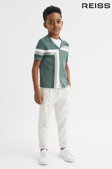 Reiss Sage Suffolk Senior Cuban Collar Colourblock Shirt (D50975) | LEI 355