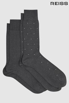Reiss Charcoal Graham 2 Pack of Socks (D50992) | AED144