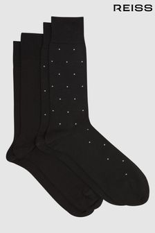 Reiss Black Graham 2 Pack of Socks (D50994) | $33