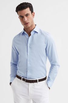 Reiss Blue Stripe Remote Bengal Striped Cotton Slim Fit Shirt (D51013) | 105 €