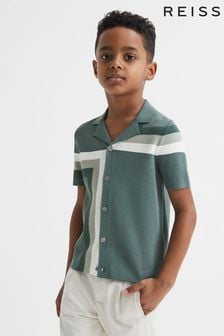 Reiss Sage Suffolk Junior Cuban Collar Colourblock Shirt (D51050) | €56